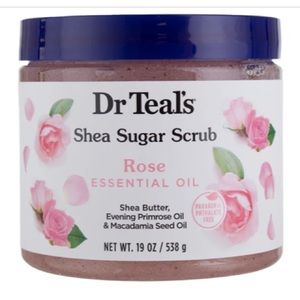 NIB: 
Dr Teal's Shea Sugar Body Scrub, Rose Essential Oil, 19 oz